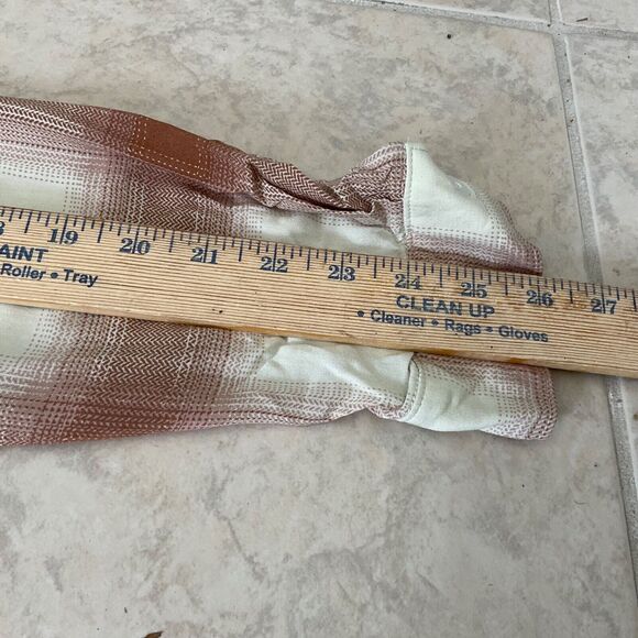 MAGASCHONI  BUTTON UP PLAID SHIRT men’s size Medium Plaid Brown/cream - Picture 7 of 11